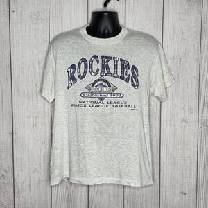 Vintage 1993 Colorado Rockies Single Stitch T Shirt Large MLB USA